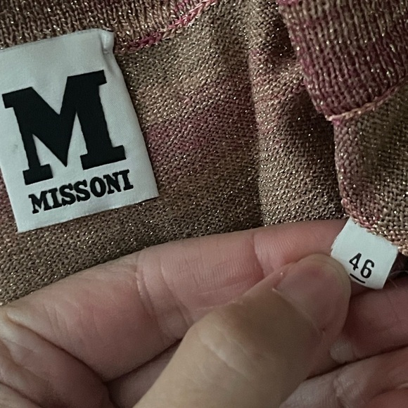 M Missoni Pink Multicolor Sleeveless Knit Sparkle Gold Threads Made in Italy 46 - Picture 8 of 8